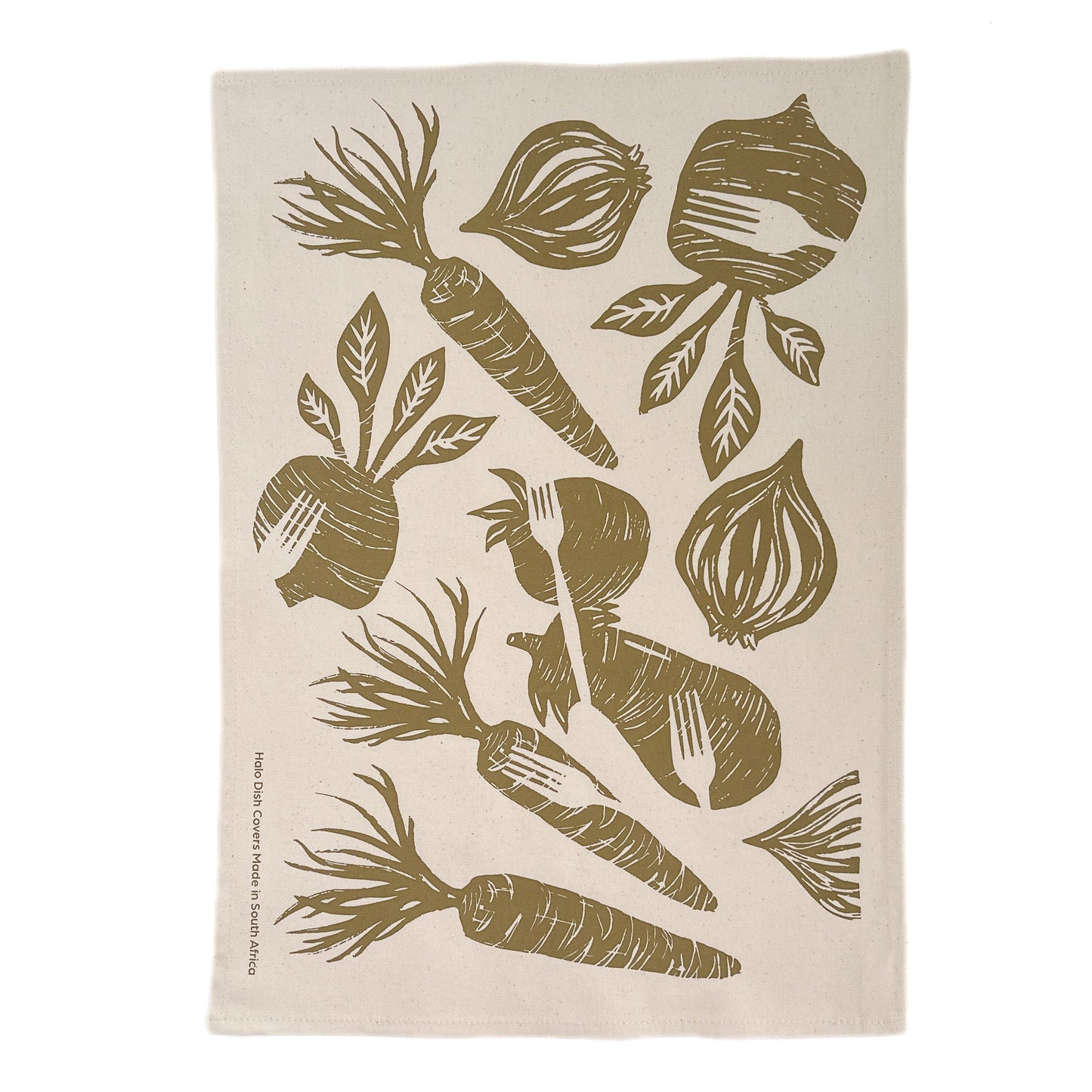 Tea Towel Cotton Farm To Table in Olive and Soycap 16 in x 22 in