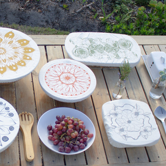 Halo Dish and Bowl Cover Extra Large | Edible Flowers Print