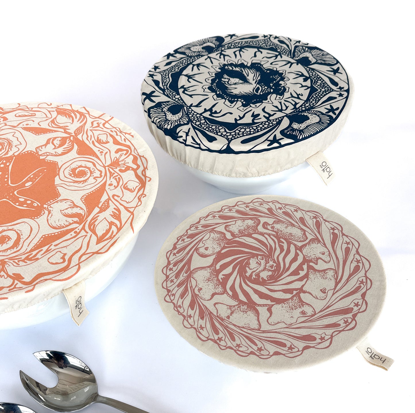 Halo Dish Covers Large Set of 3 | Starfish Print