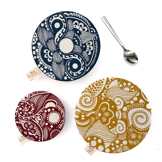 Halo Dish and Bowl Cover Small Set of 3 | Paradise Print