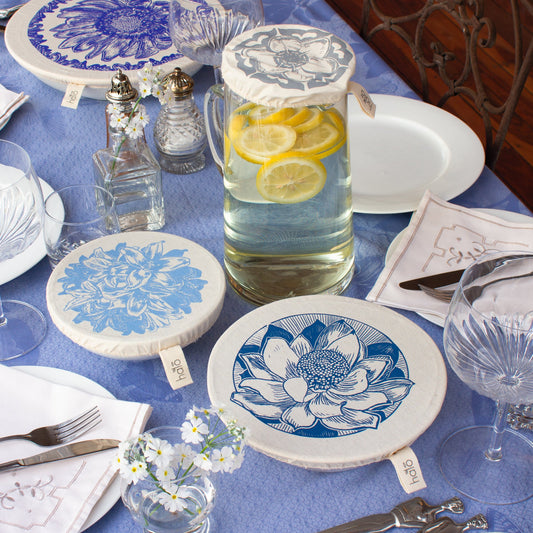 Halo Dish and Bowl Cover Small Set of 3 | African Flowers Print