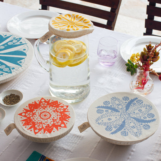 Halo Dish and Bowl Cover Small Set of 3 | Aloe Print