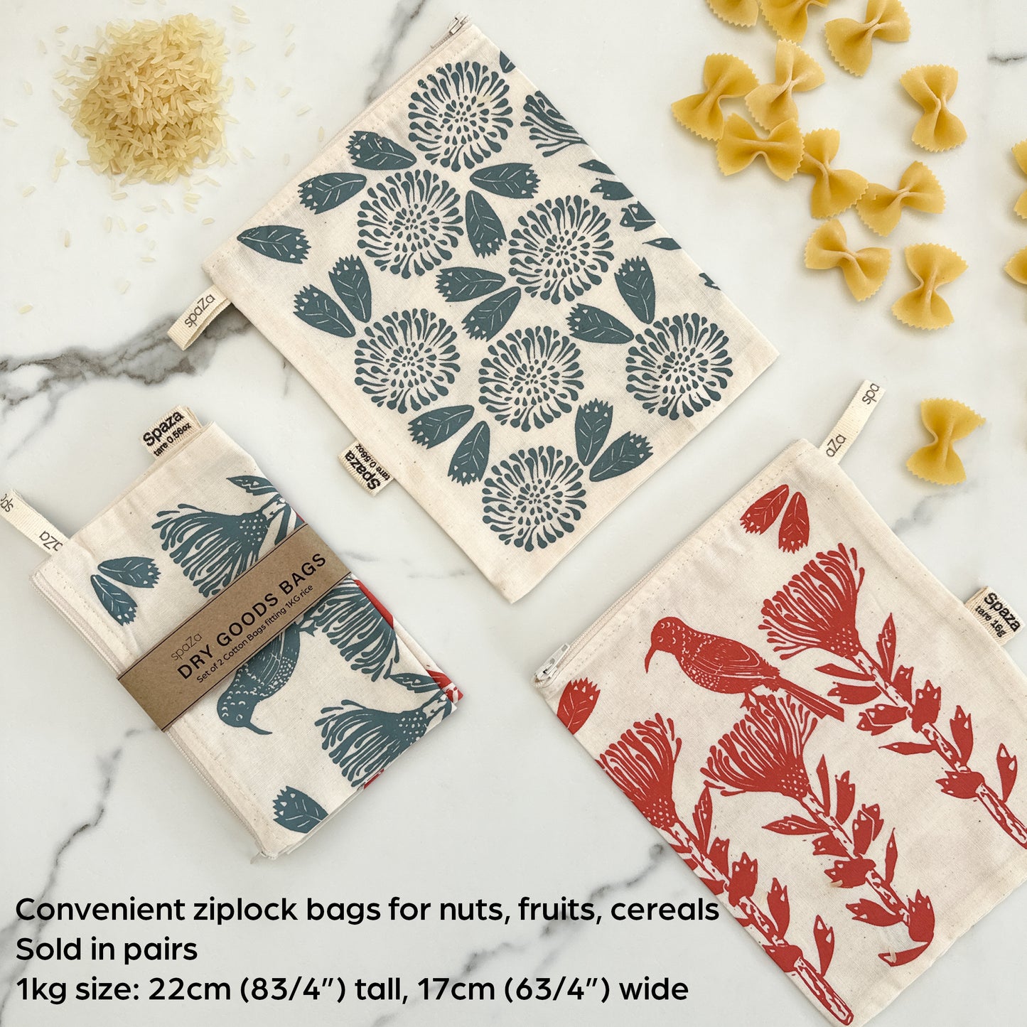 Reusable Zip-Lock Bags | Cotton Set of 2