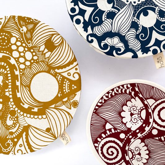 Halo Dish Covers Large Set of 3 | Paradise Print