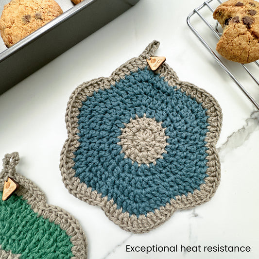 Pot Holder Crochet Flower | Oven Mitt
