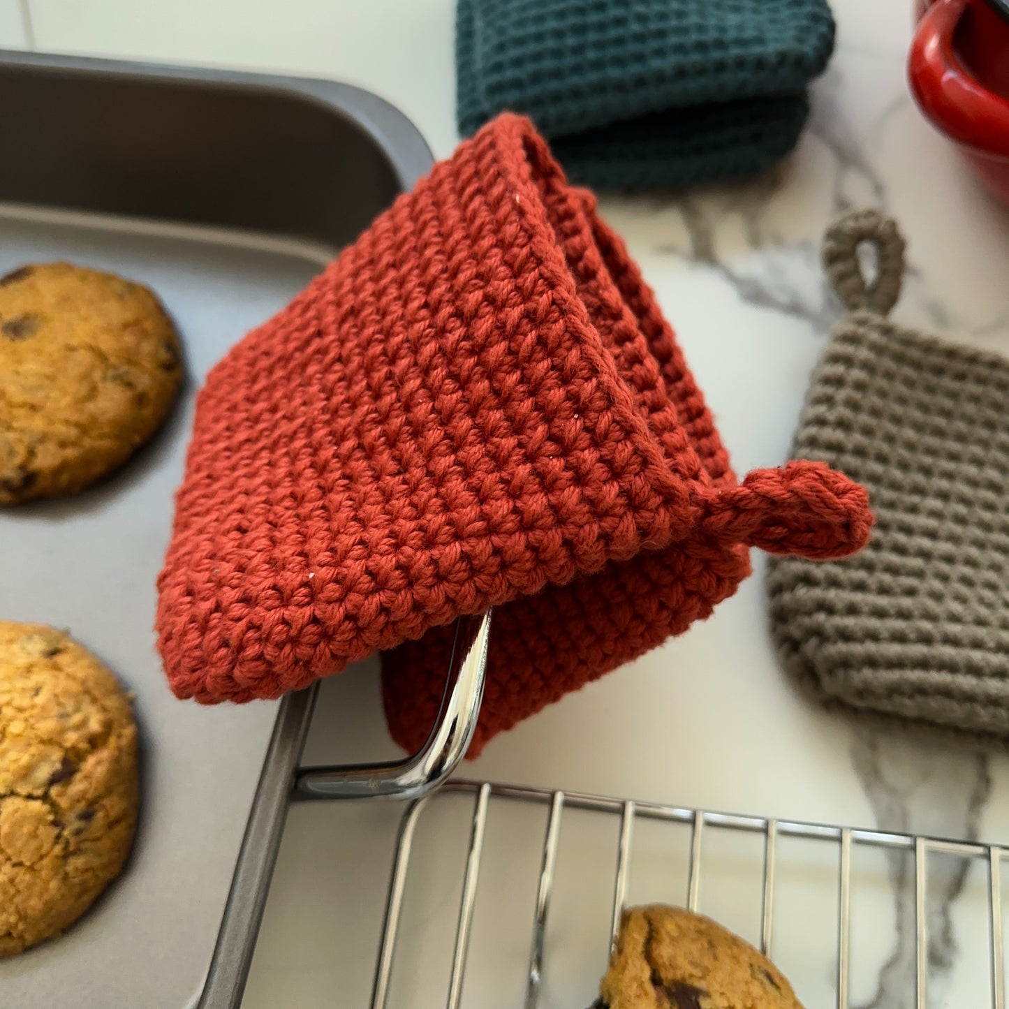 Crochet Potholder Pinch Mitt | exceptional heat resistance