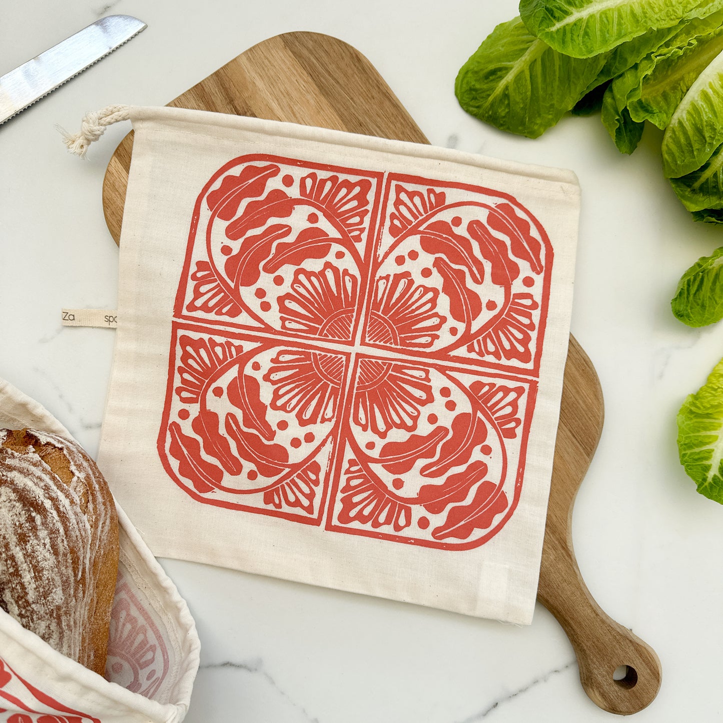 Bread Bag 11.5" square cotton Madiba Print