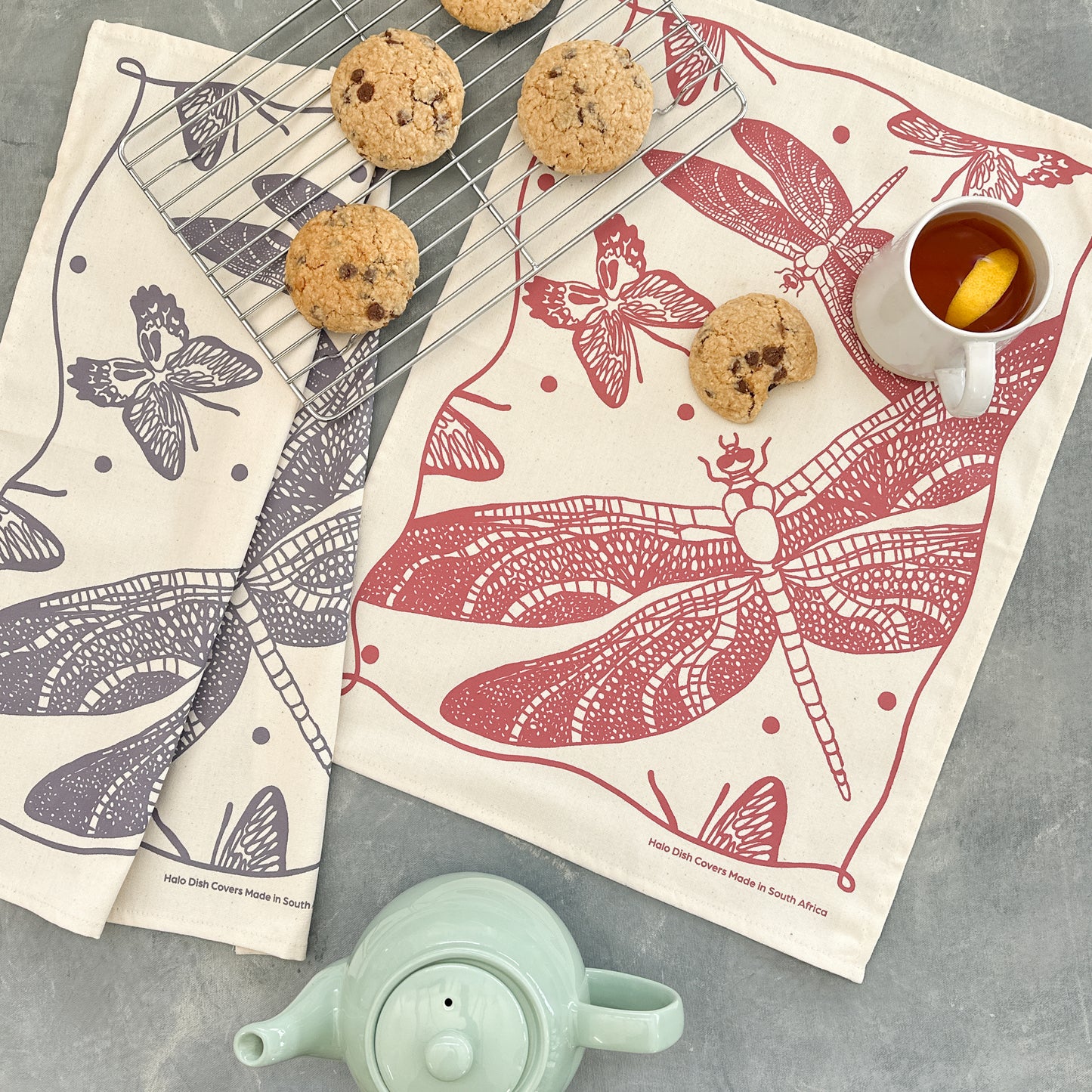 Tea Towel Cotton | Butterflies and Dragonflies