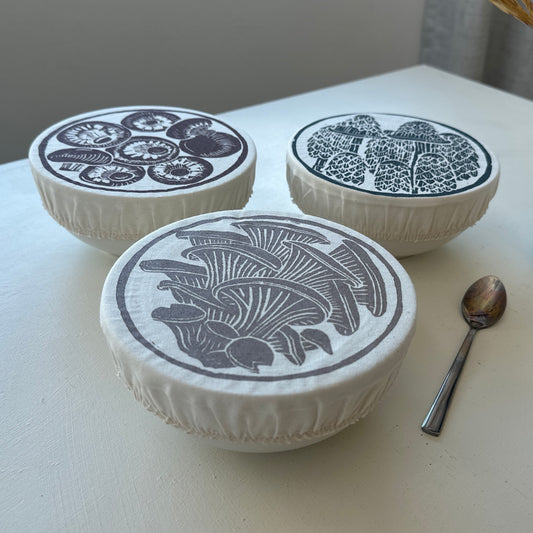 Bowl Covers Set of 3 Extra Small | Mushroom Print