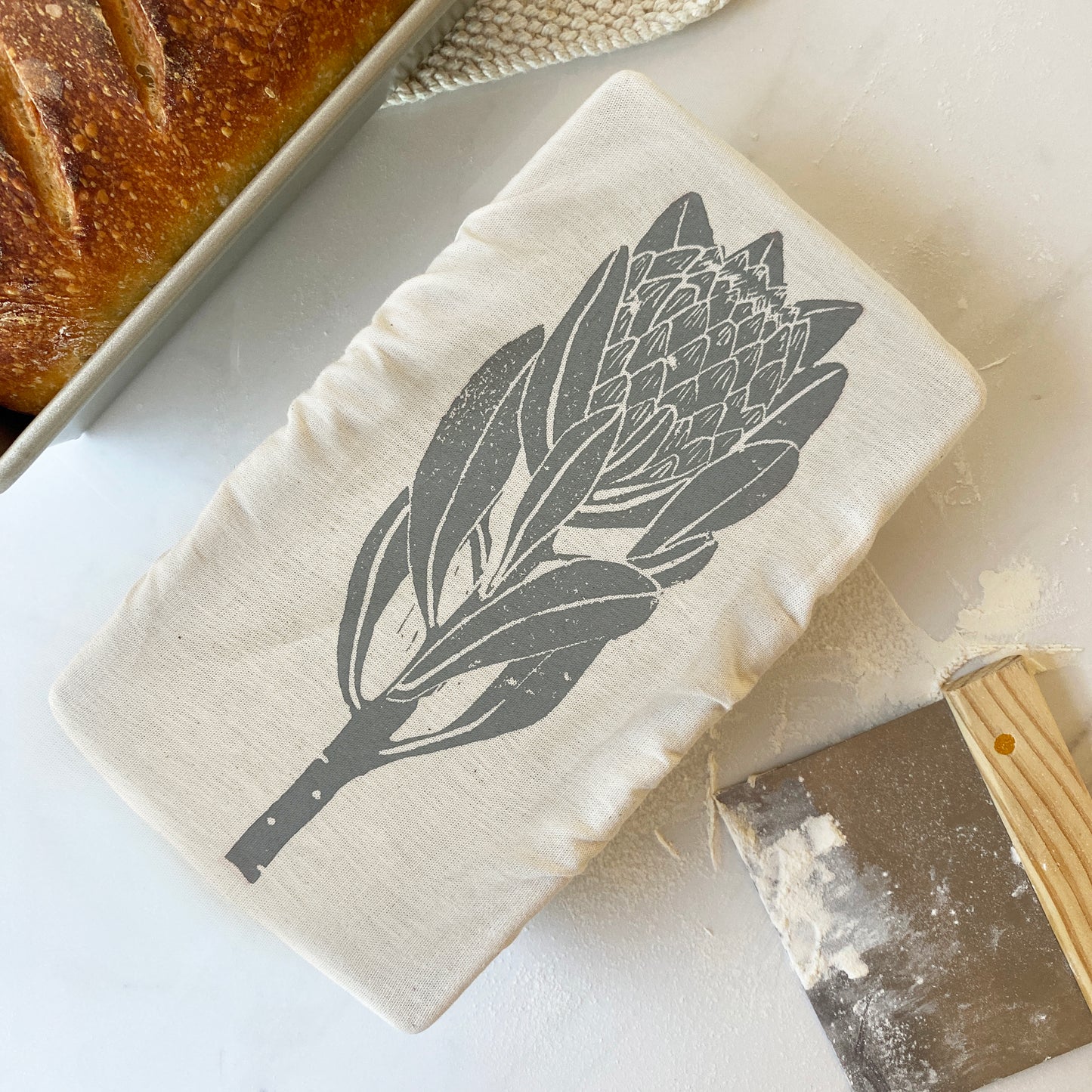 Dish Cover Mini Casserole and Loaf Pan | Protea Stem Print