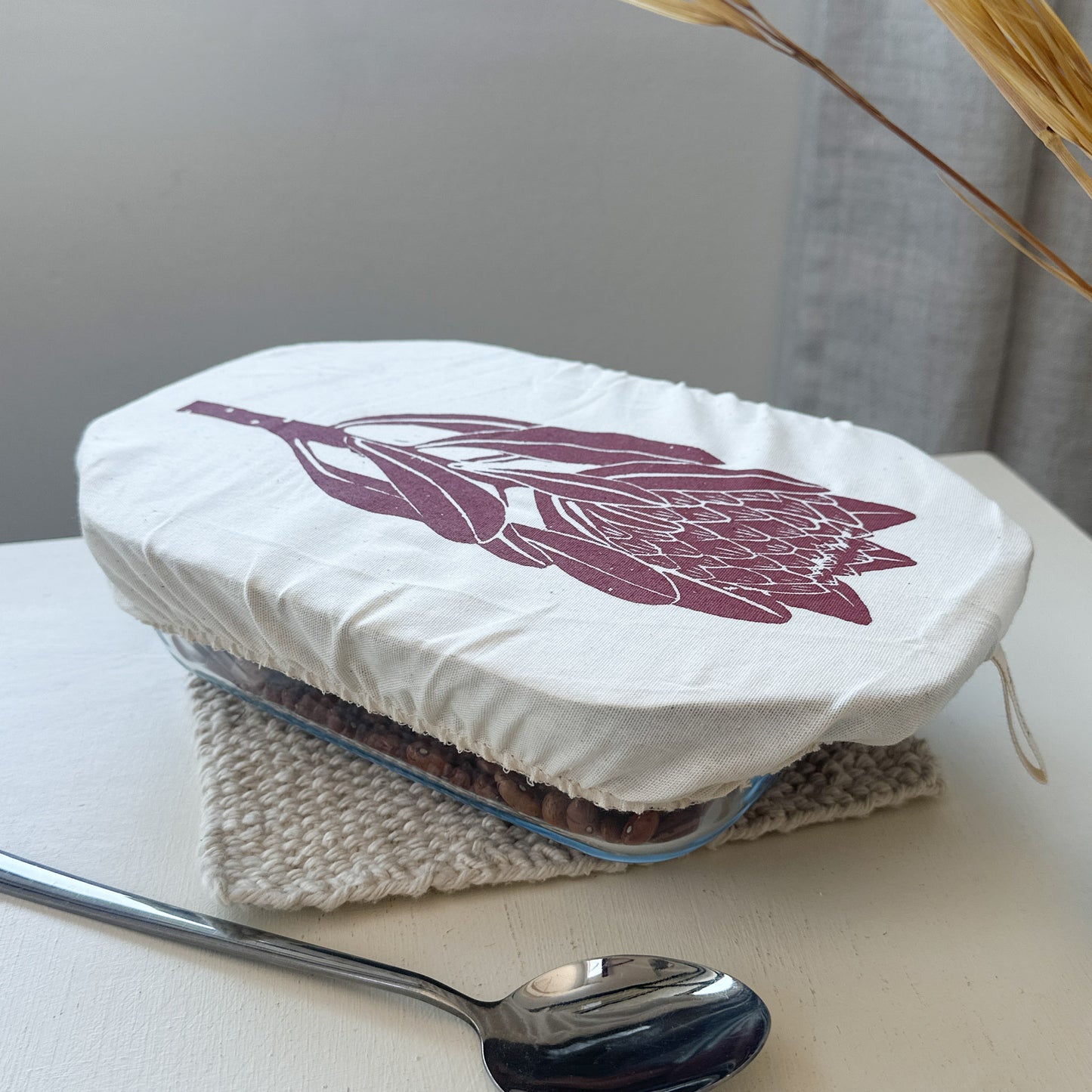 Dish Cover Mini Casserole and Loaf Pan | Protea Stem Print
