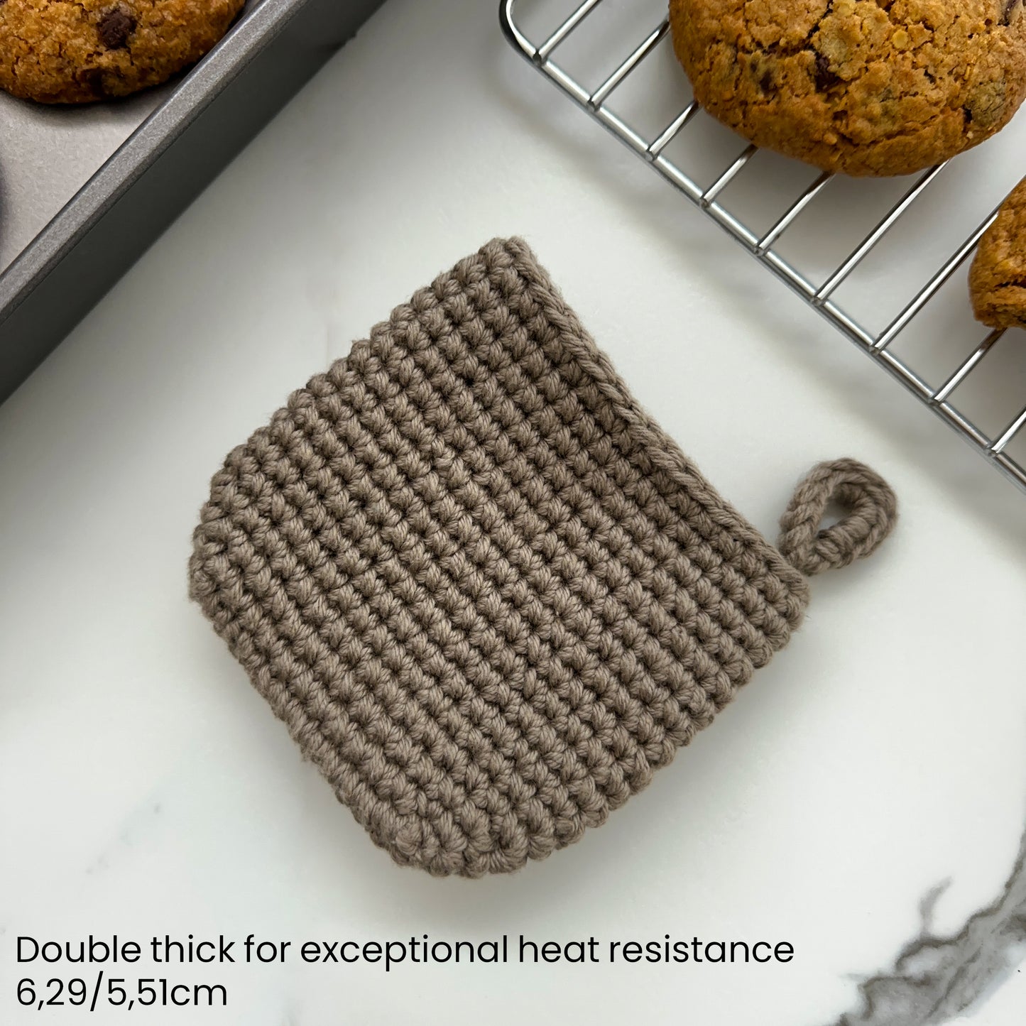 Crocheted Cotton Pinch Mitt | Heat-Resistant Oven and Braai Glove