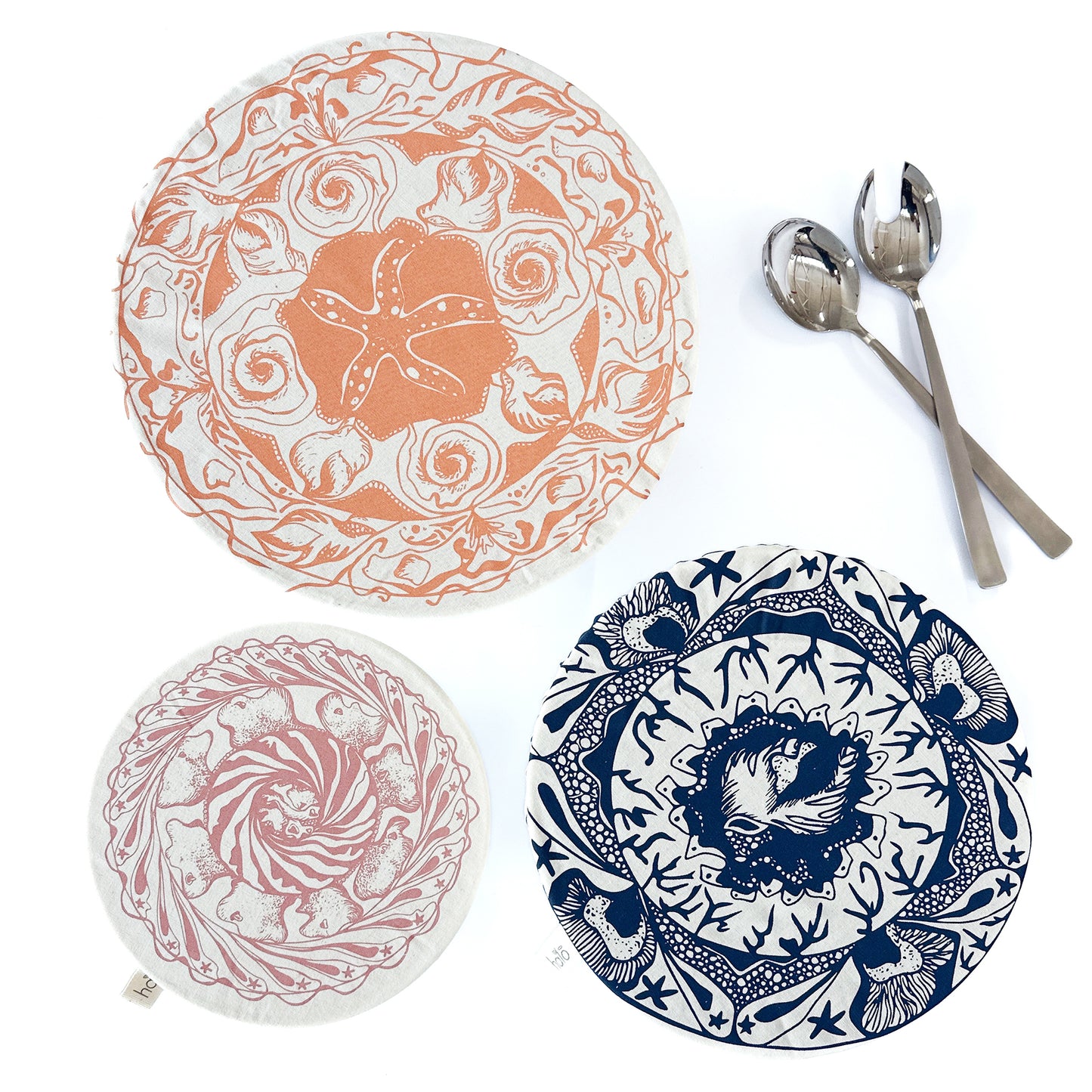 Halo Dish Covers Large Set of 3 | Starfish Print