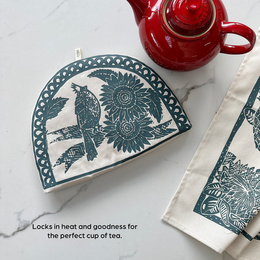Tea Cosy Insulated | Cardinal Sunflower Print