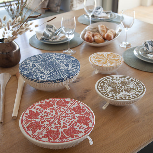 Dish and Bowl Cover Set of 4 Madiba Print