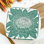 Dish and Casserole Cover Square Protea Print | cloth cover for square bakes