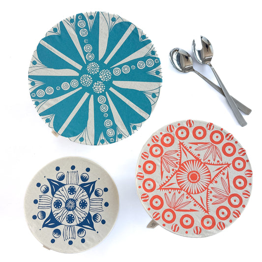 Halo Dish Covers Large Set of 3 | Aloe Print