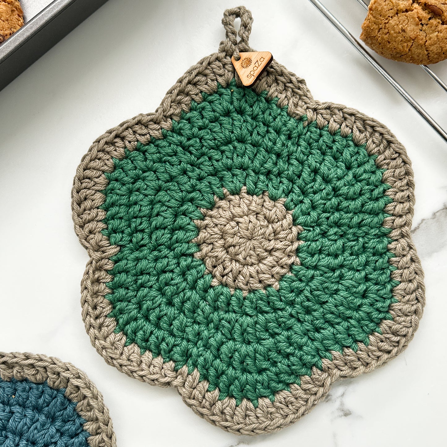 Pot Holder Crochet Flower | Oven Mitt