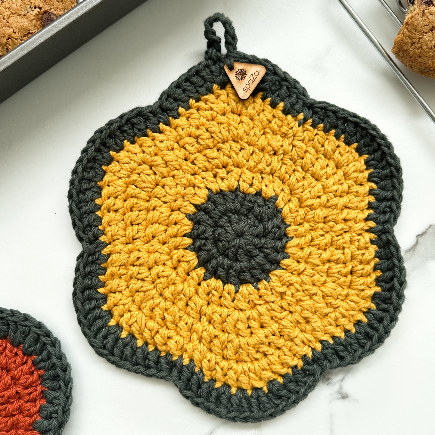 Pot Holder Crochet Flower | Oven Mitt