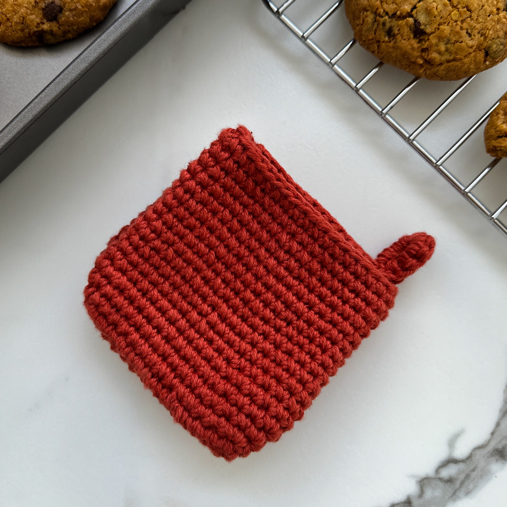 Crocheted Cotton Pinch Mitt | Heat-Resistant Oven and Braai Glove