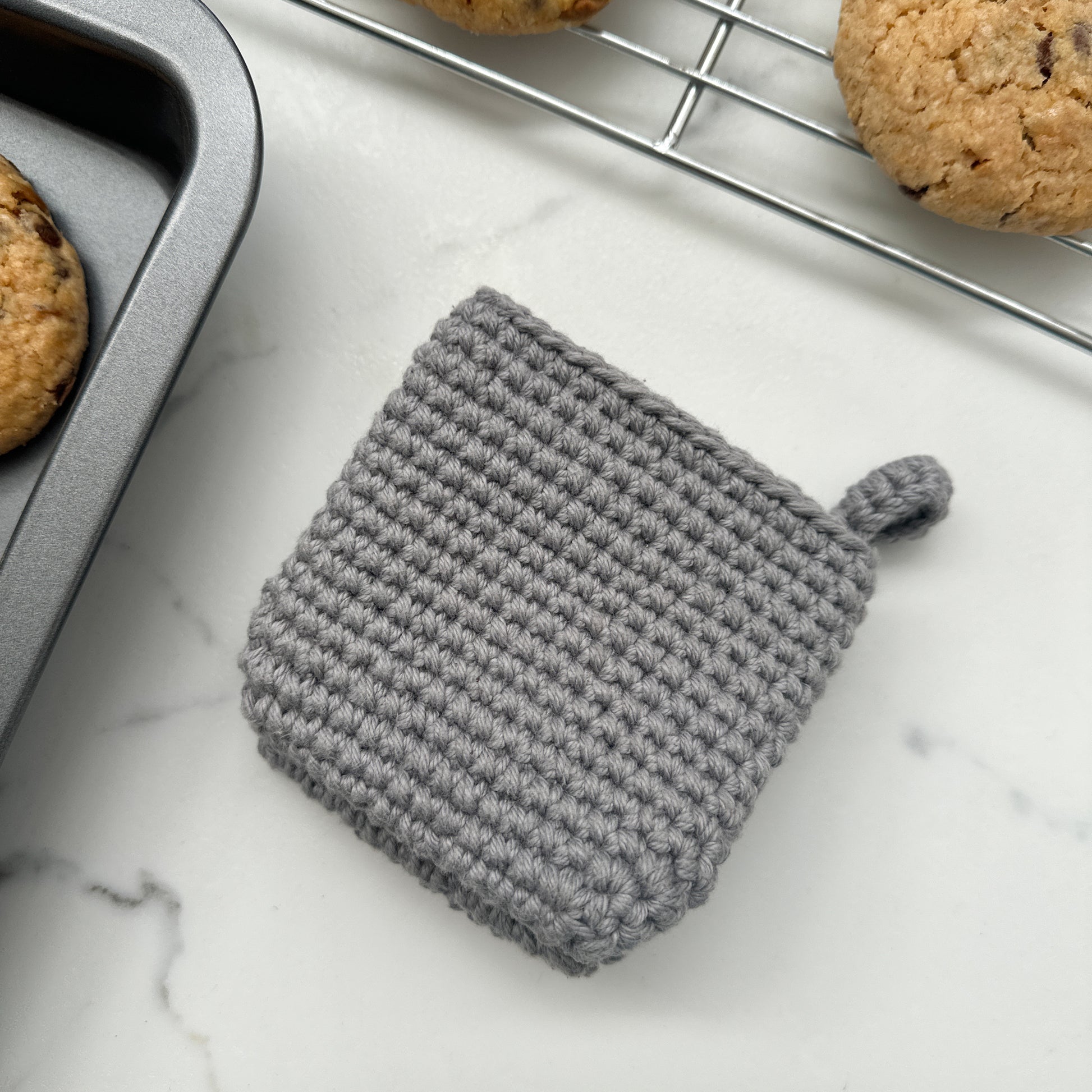 Crocheted Cotton Pinch Mitt | Heat-Resistant Oven and Braai Glove
