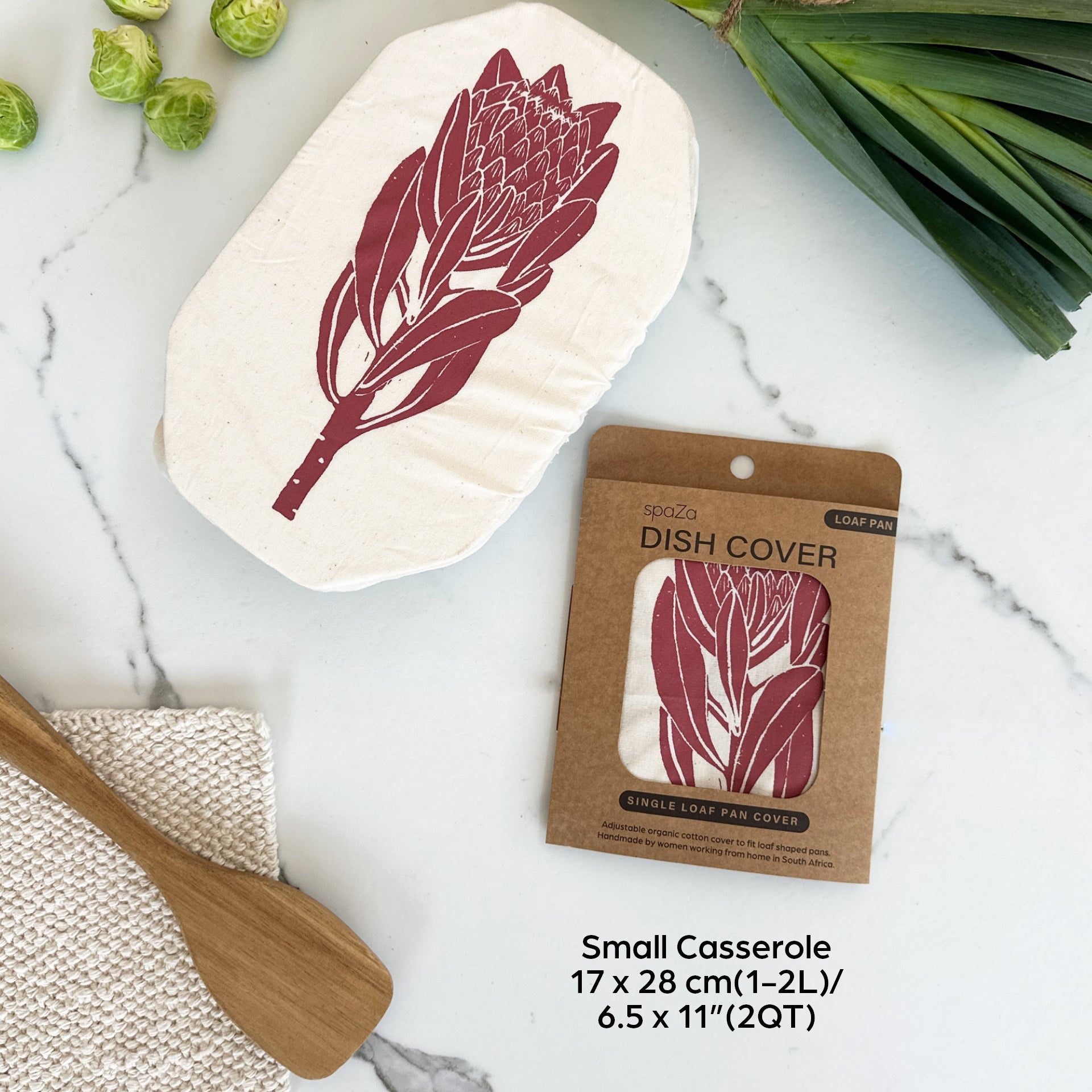 Dish Cover Mini Casserole and Loaf Pan | Protea Stem Print