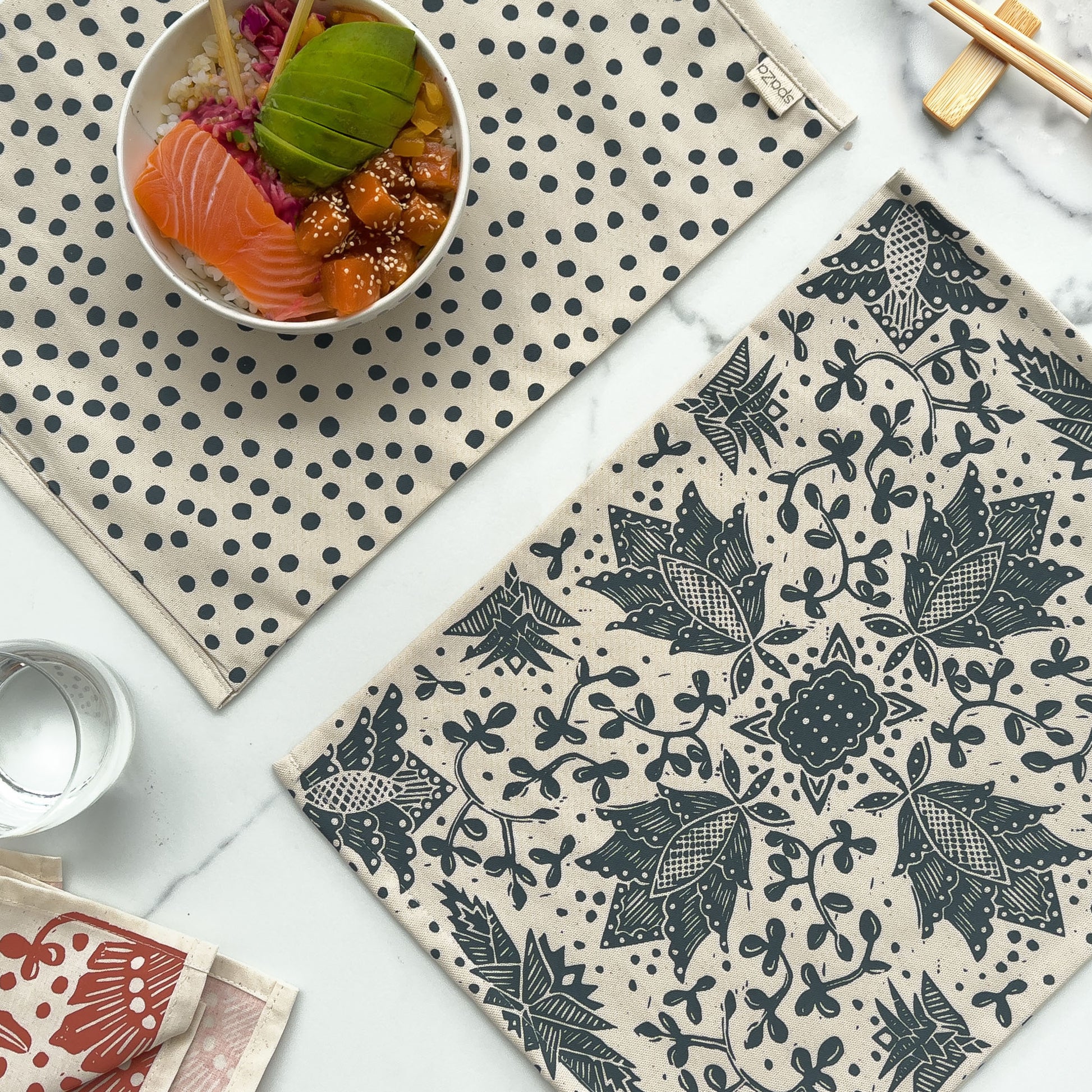 Placemats Reversible Blue | Set of 2 Madiba Print