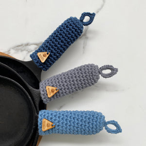 Skillet Handle Covers 3-Pack Blues | heat resistance for skillets