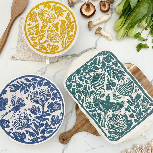 Cotton Dish Cover Set of 3 | Rounds & Rectangle