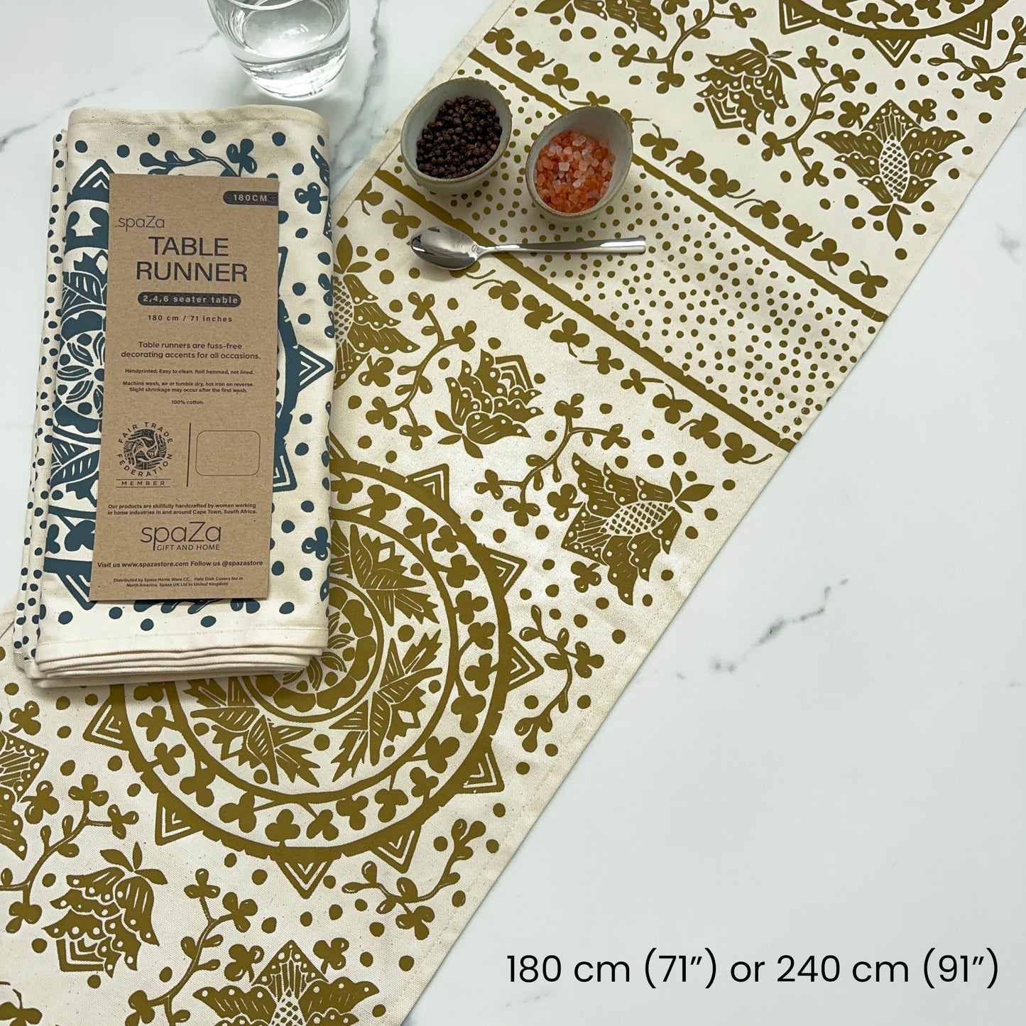 Table Runner Navy Gold | Madiba Print