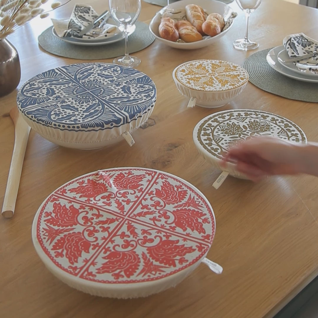 Dish and Bowl Cover Set of 4 Madiba Print