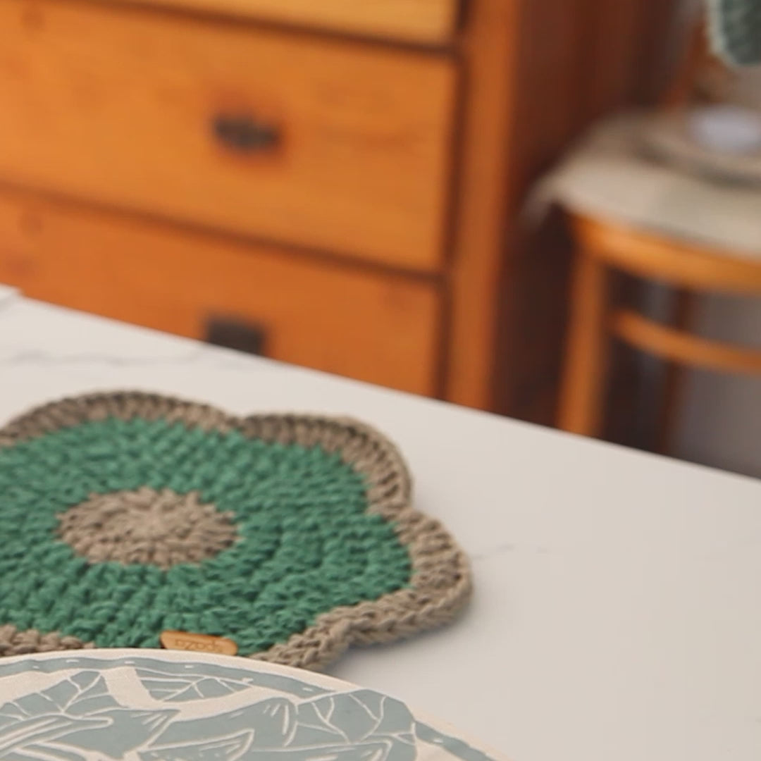 Double Oven Mitts, Hand Knit | Heat Resistance