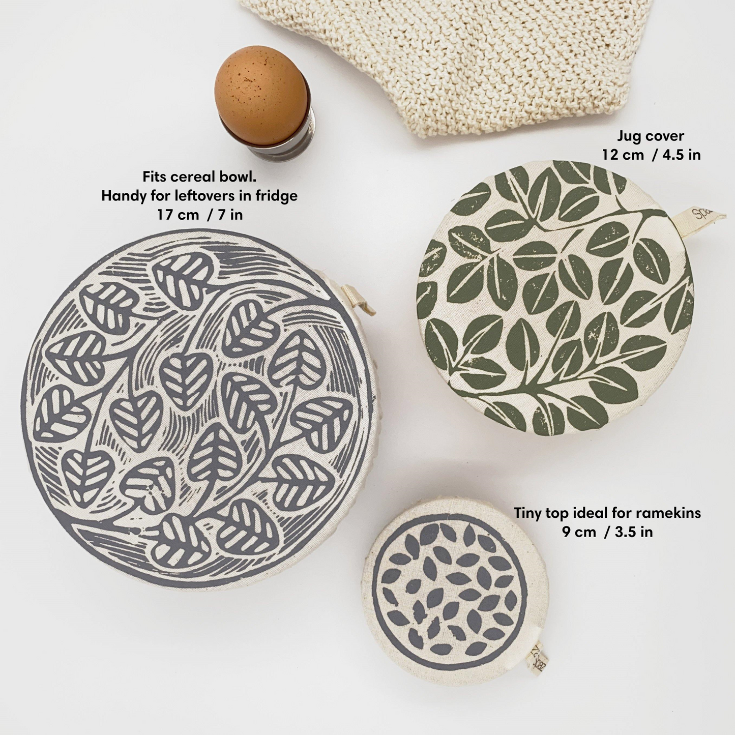 Set of 3 Mini Dish Covers | alternative to plastic wrap