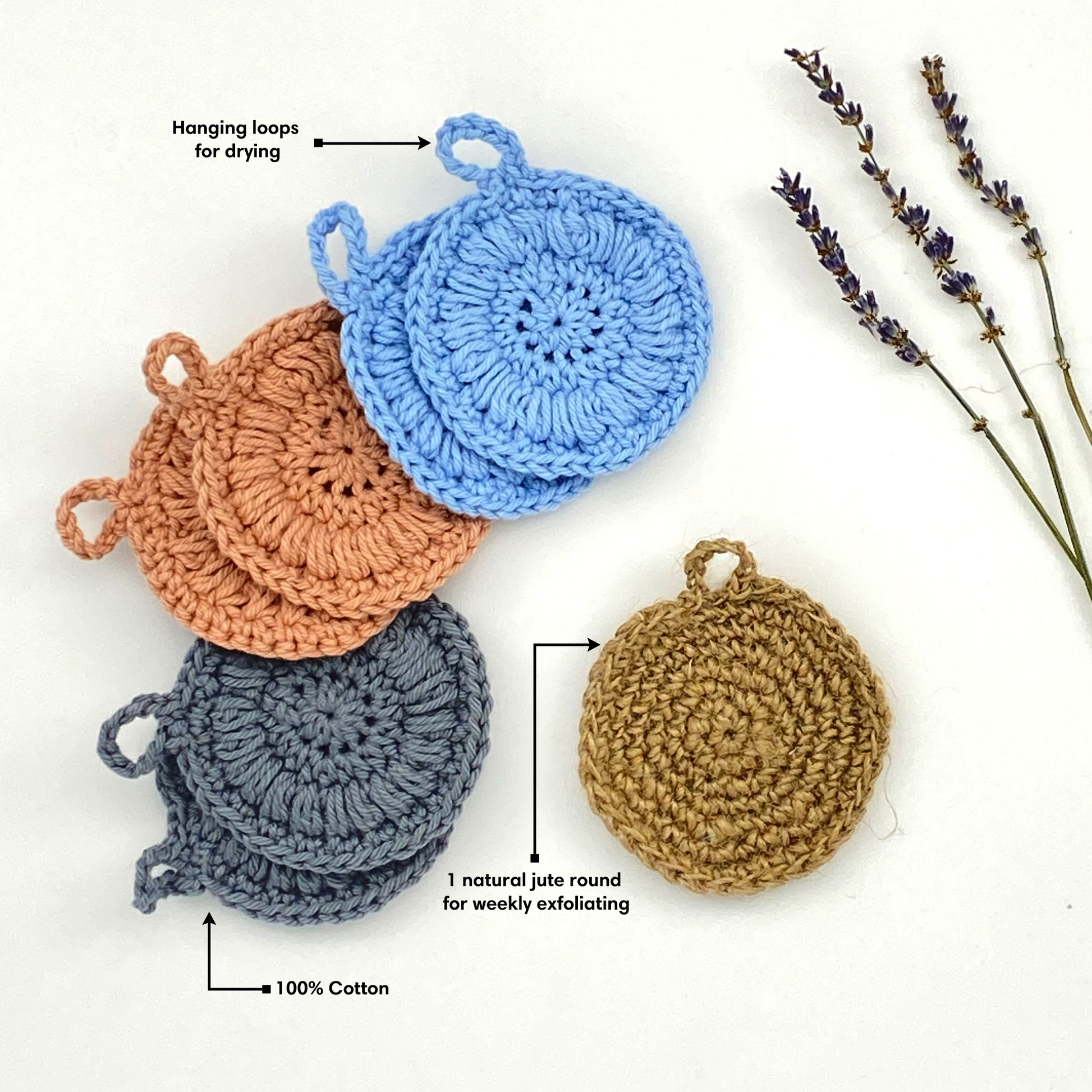 Face Swabs | set of 7 cotton cleansing pads