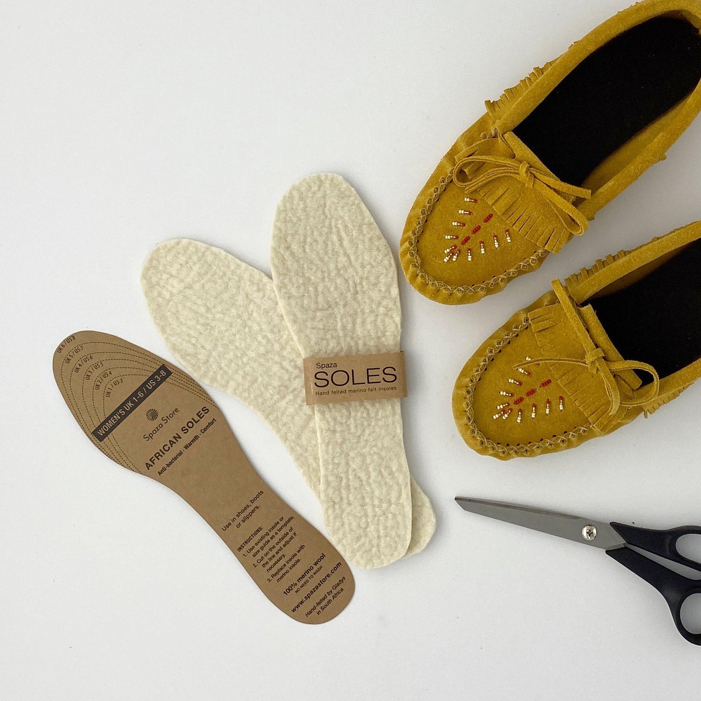 Felt Insoles: Merino Wool inserts for shoes, boots and slippers - SpazaStore