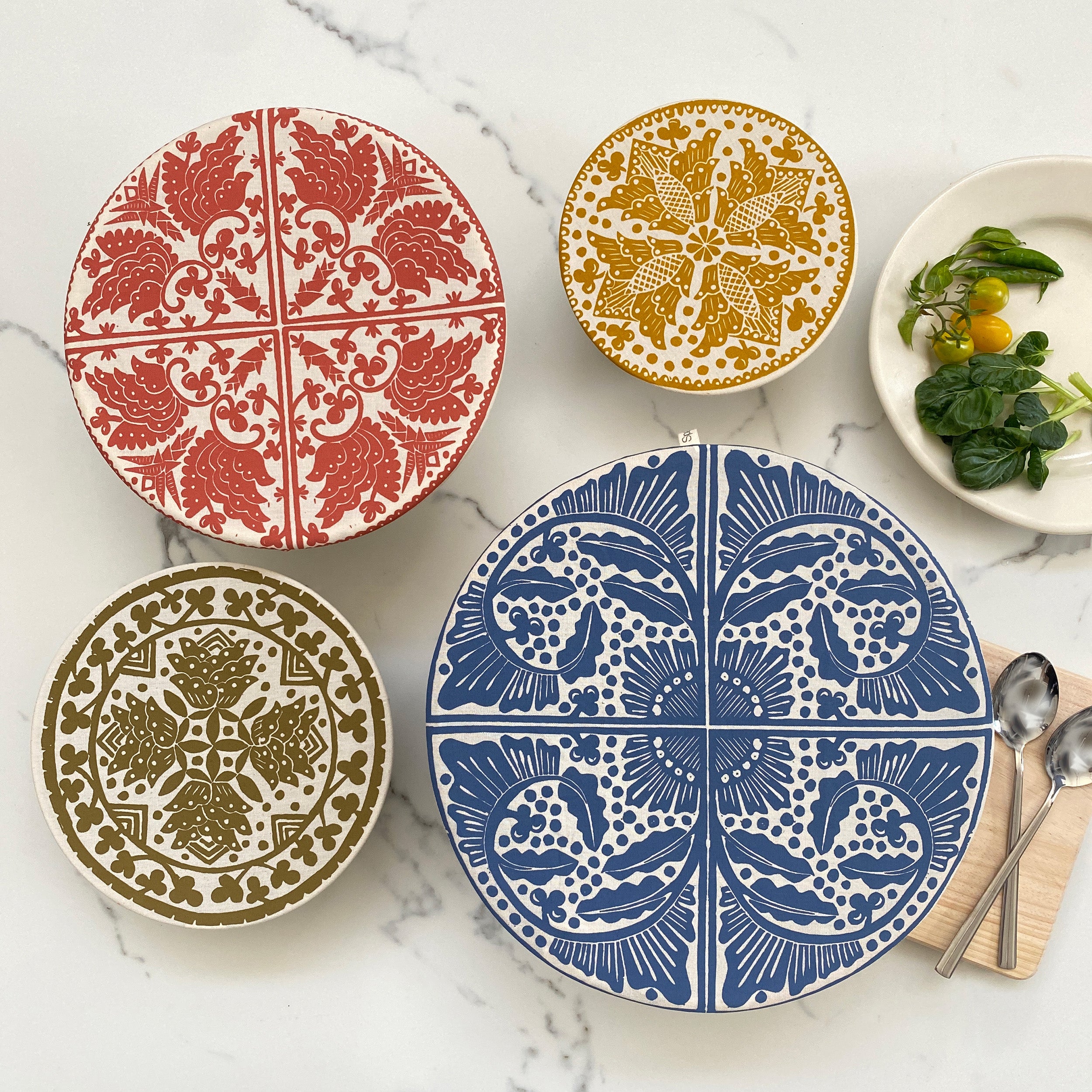 Dish and Bowl Cover Set of 4 Madiba Print | covers everything