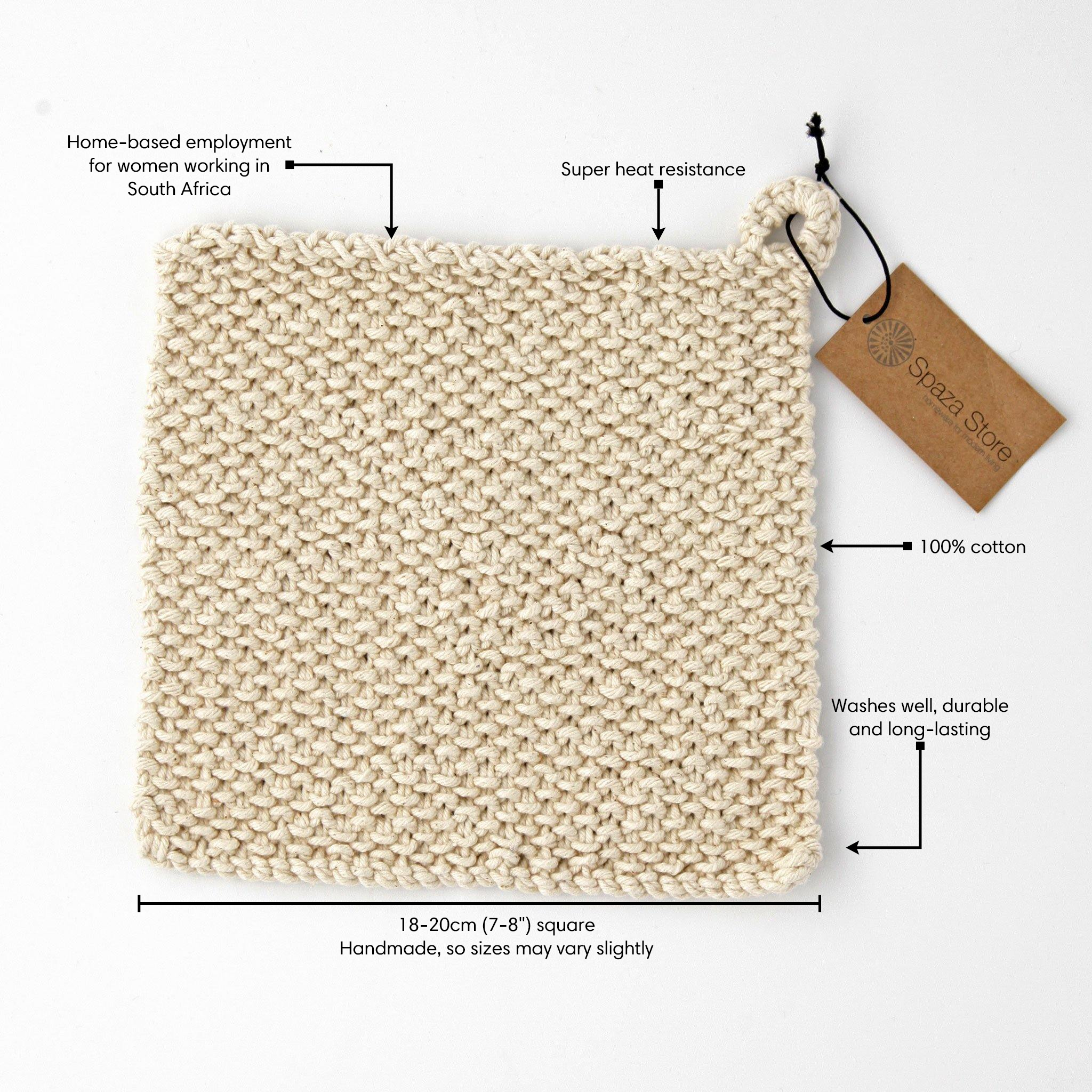 Natural Handmade Knitted Potholder | simply amazing heat resistance