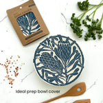 Dish and Bowl Cover Medium Protea Print | handy everyday cover