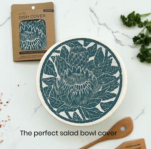 Dish and Bowl Cover Large Protea Print | your salad bowl cover