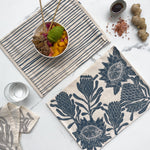 Placemats set of 2 Protea Print | fabric, reversible table setting